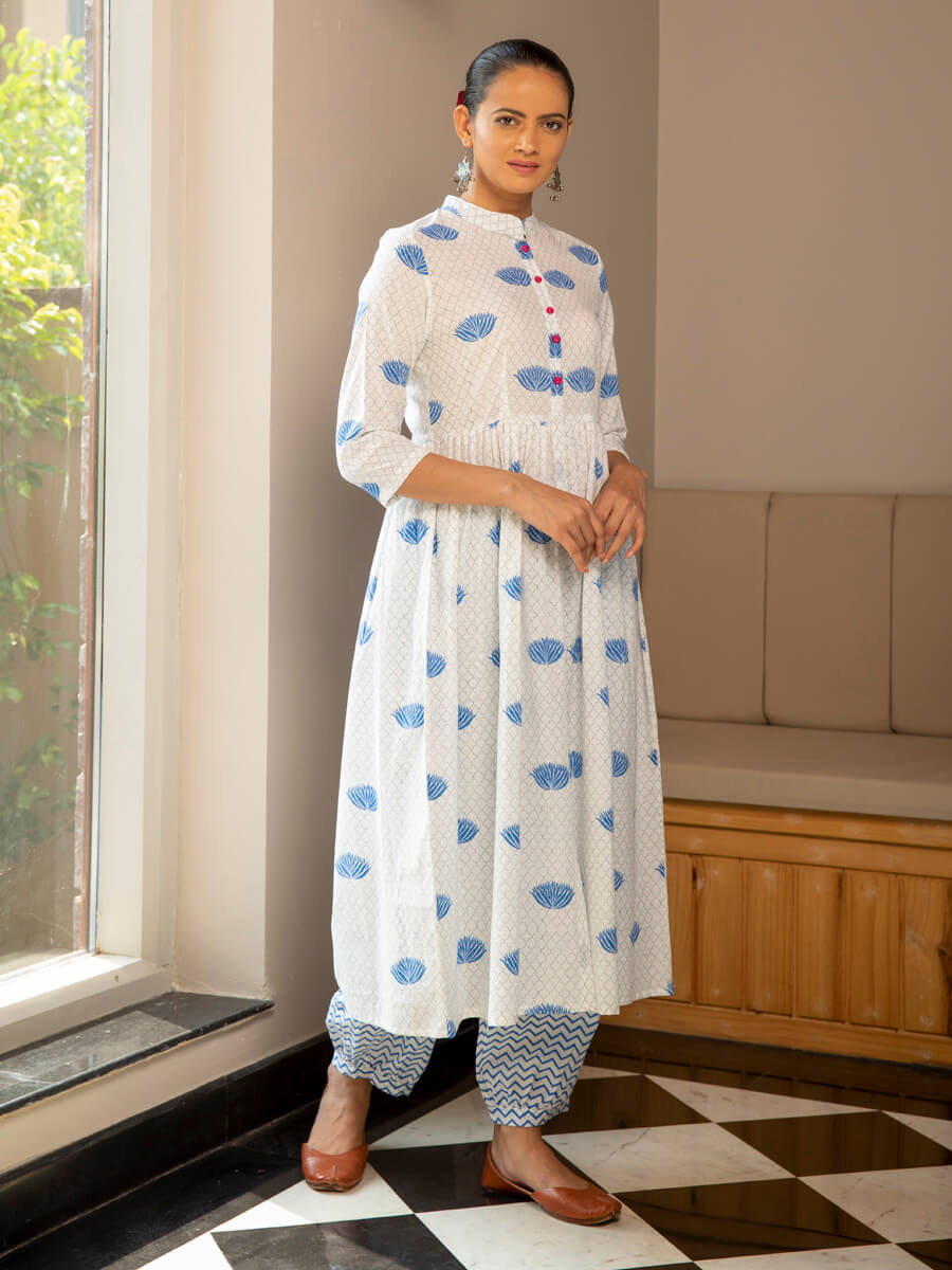 Neerja Block Printed Cotton Long Kurta