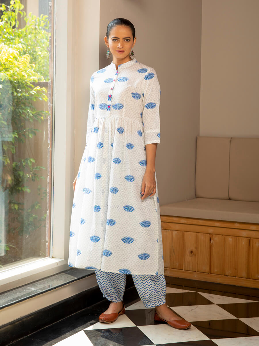 Neerja Block Printed Cotton Long Kurta