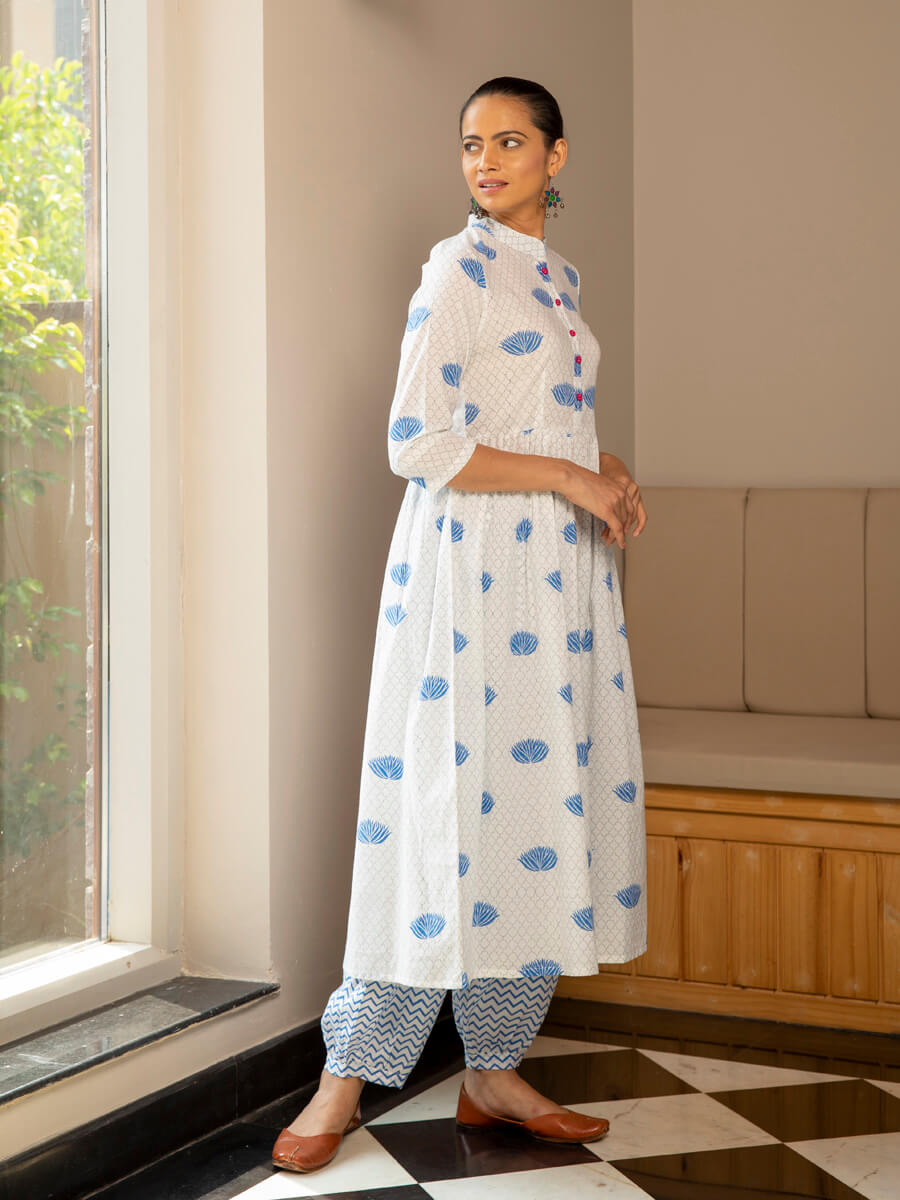 Neerja Block Printed Cotton Long Kurta