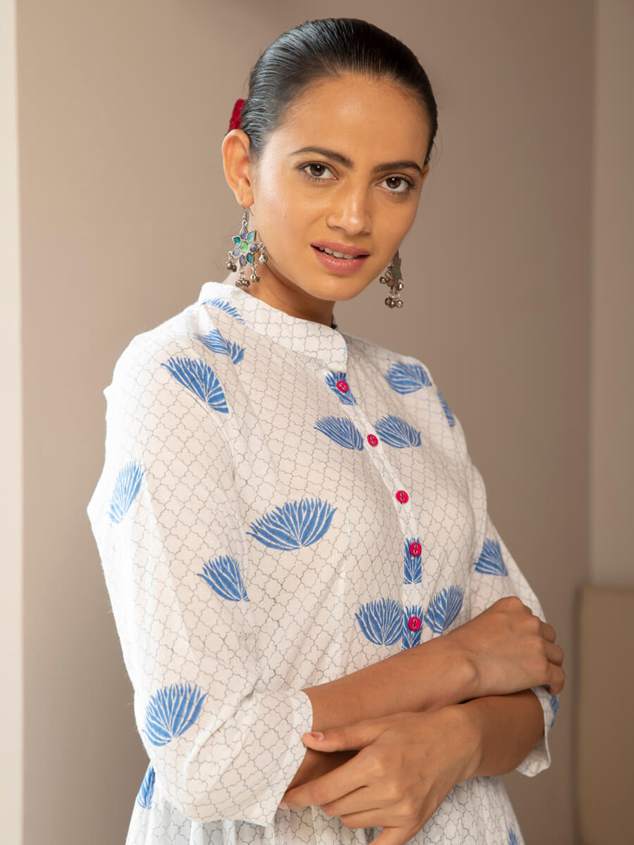 Neerja Block Printed Cotton Long Kurta