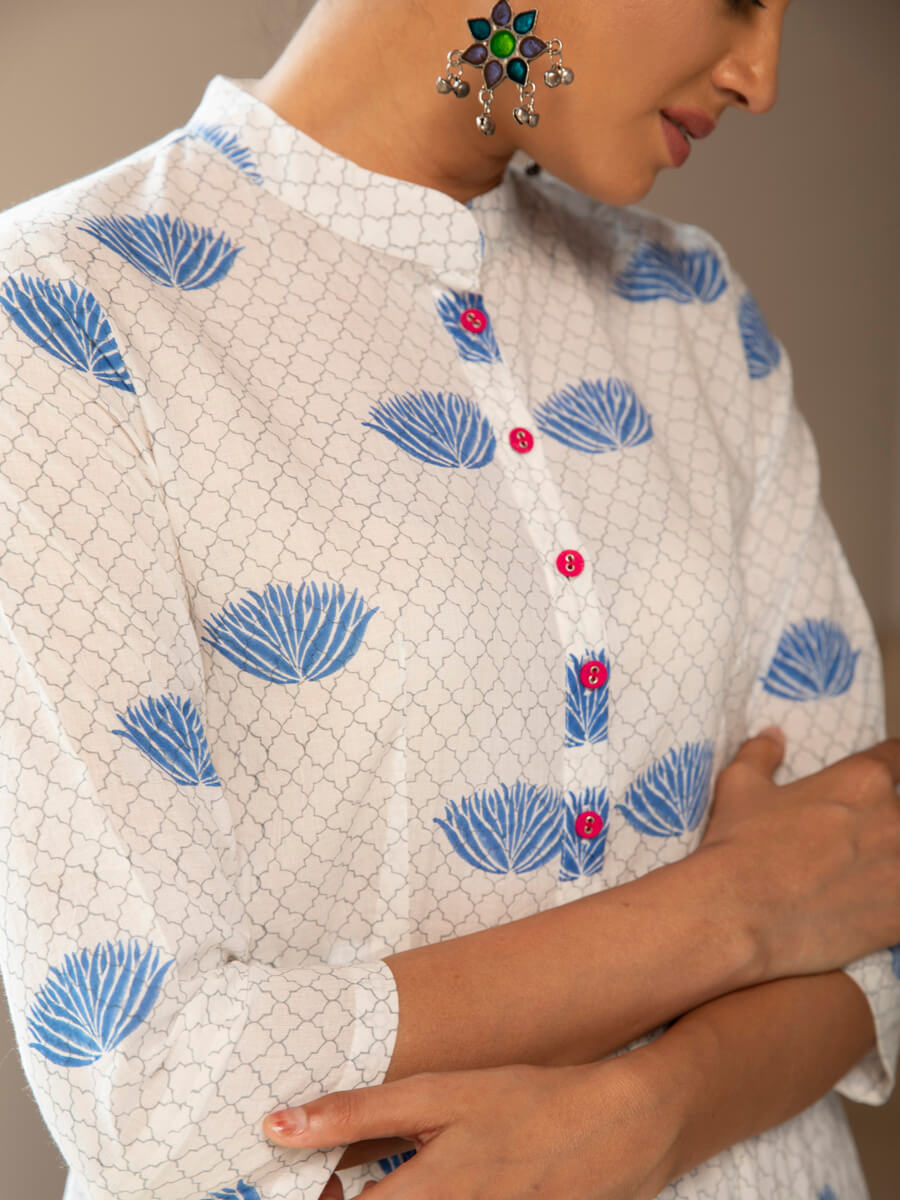 Neerja Block Printed Cotton Long Kurta
