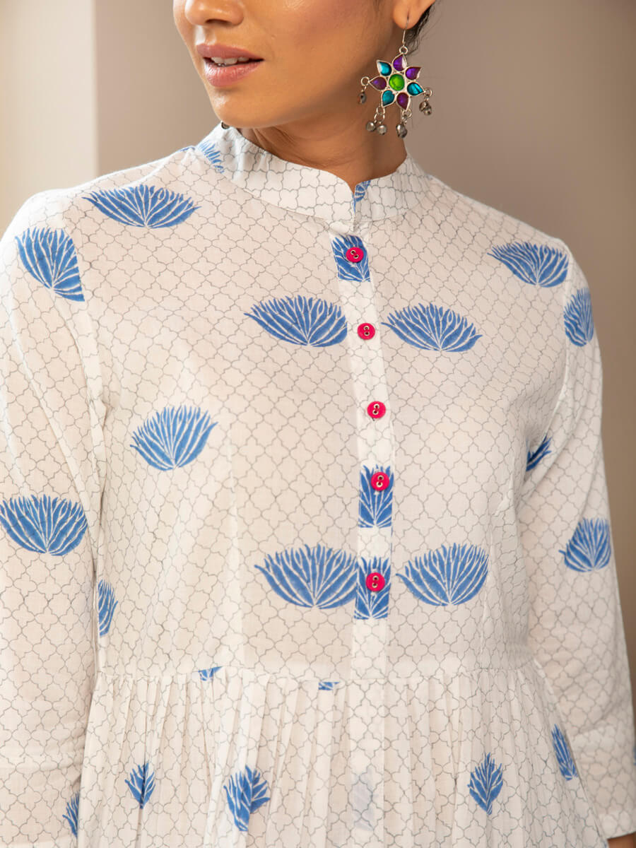 Neerja Block Printed Cotton Long Kurta