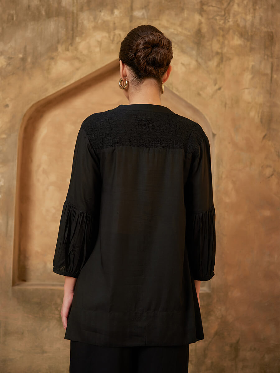 Olive Smocking Top