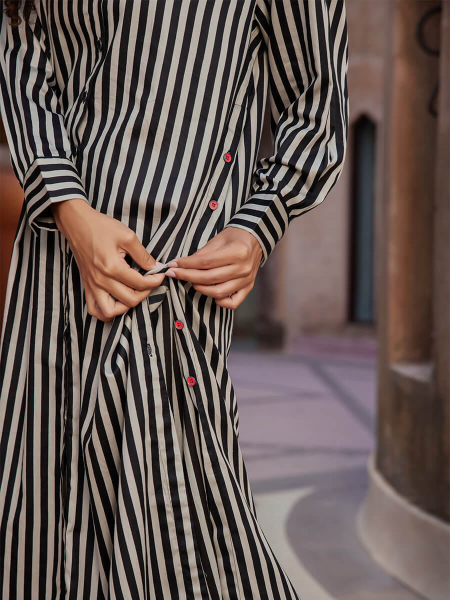 Set of 2 - Souk Long Shirt Dress & Palazzo Pants Set