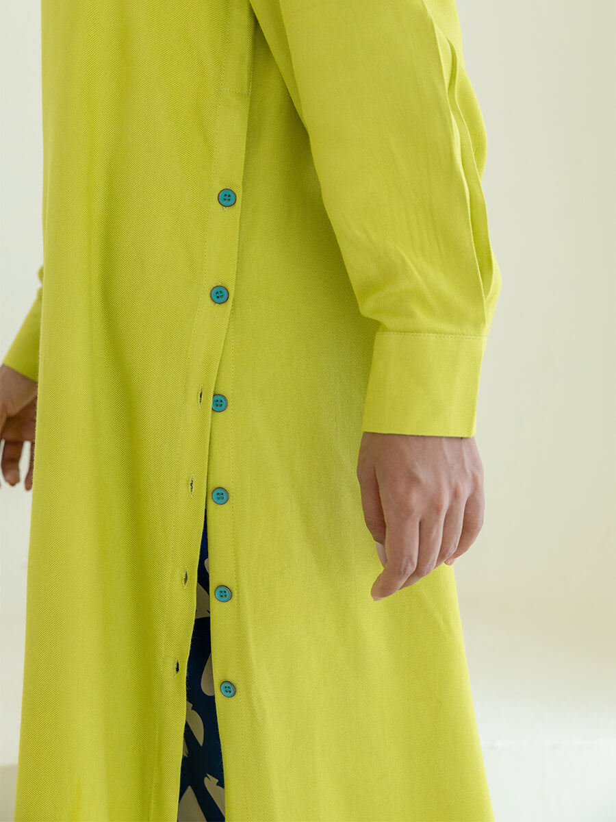 Set of 2 - Tan Long Shirt Dress & Wrap-Around Palazzo Set