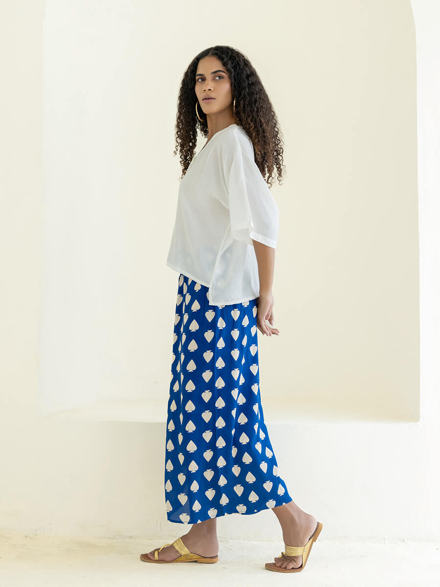 Set of 2 - White Isle Short Top & Wrap-Around Palazzo Pants