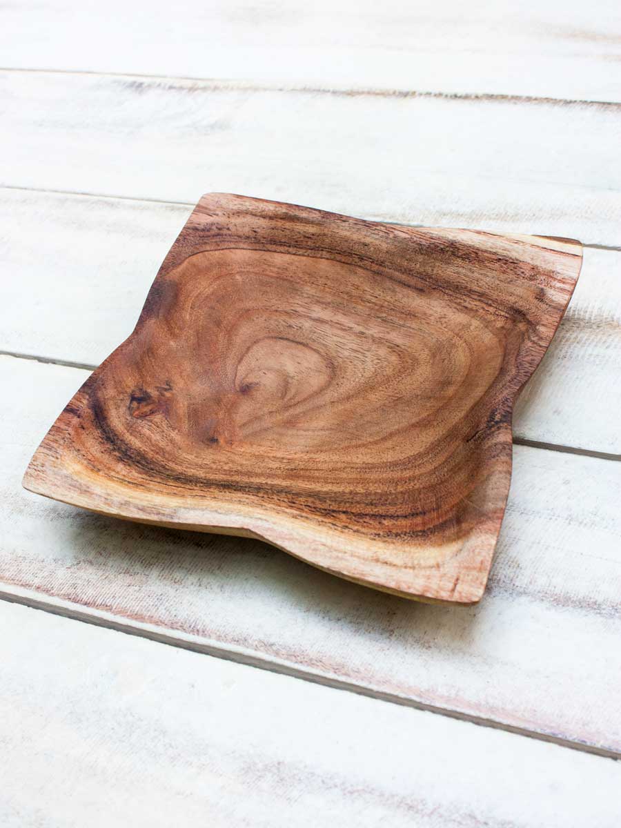 Stanley Hand Carved Wooden Platter