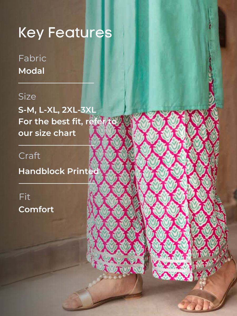 Pink Paradise Modal Palazzo Pants