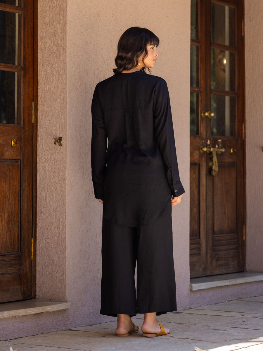 Set of 2 - Sabrina Black Top & Palazzo Pants