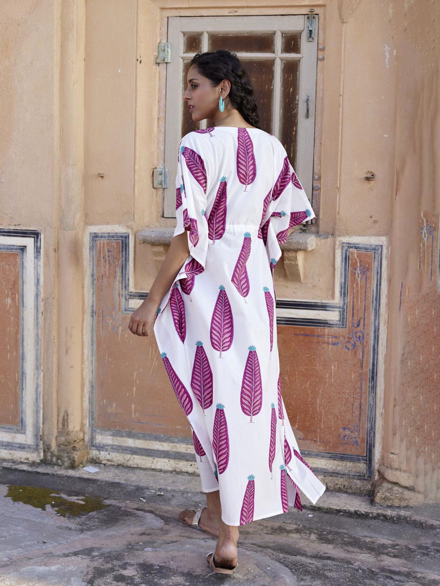 Rachel Hand Block Printed Cotton Kaftan
