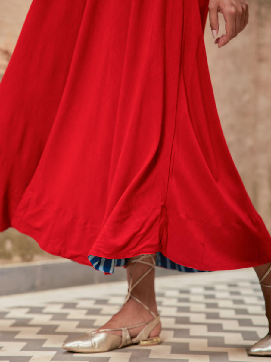 Set of 2 - Red Dot Overlay & Maxi Dress