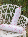 Set of 2 - Pink Polka Hand Block Printed Baby Bolster