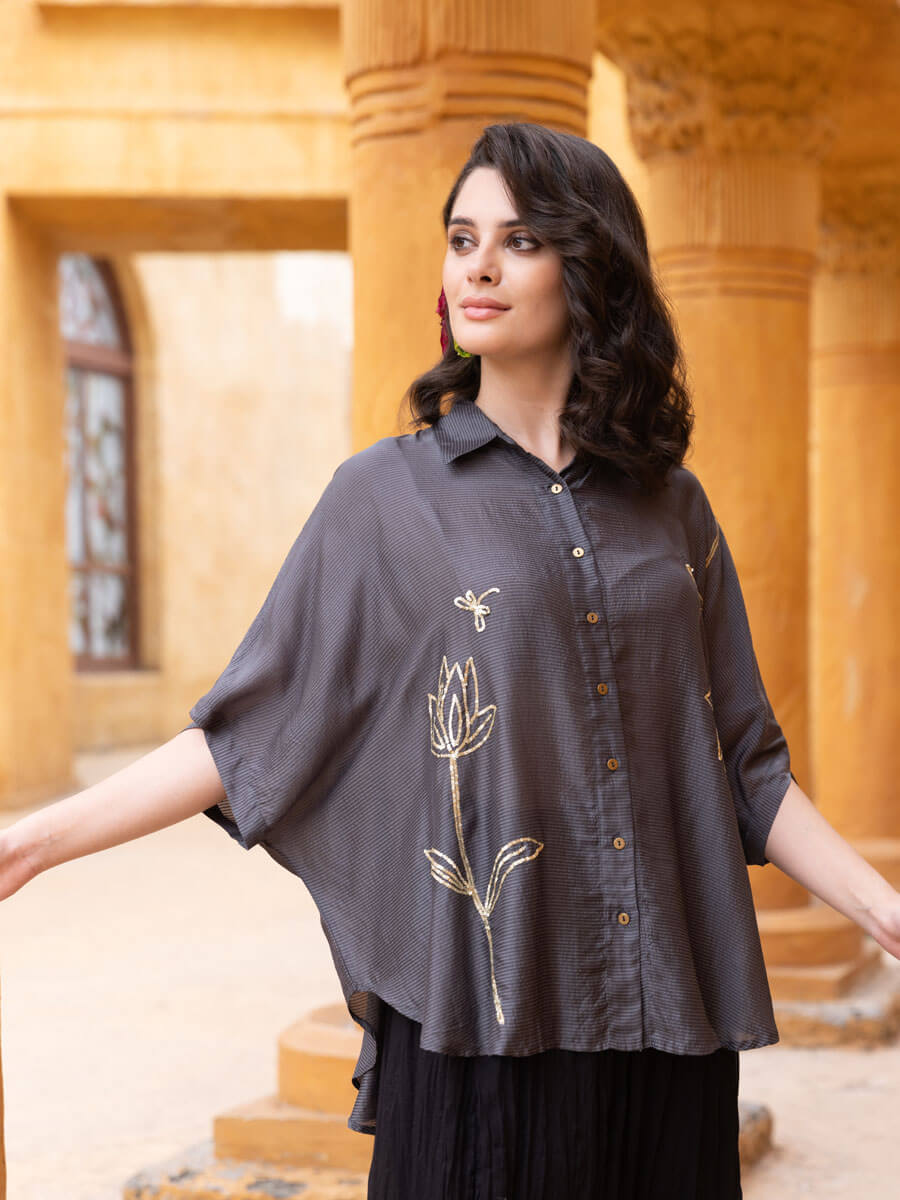 Set of 2 - Empress Poncho Shirt & Skirt