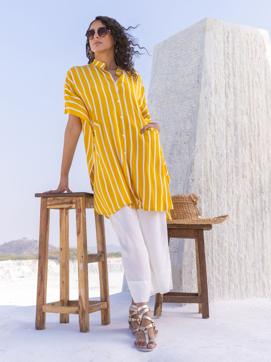 Set of 2 - Sylvie Yellow Shirt Dress and Palazzo