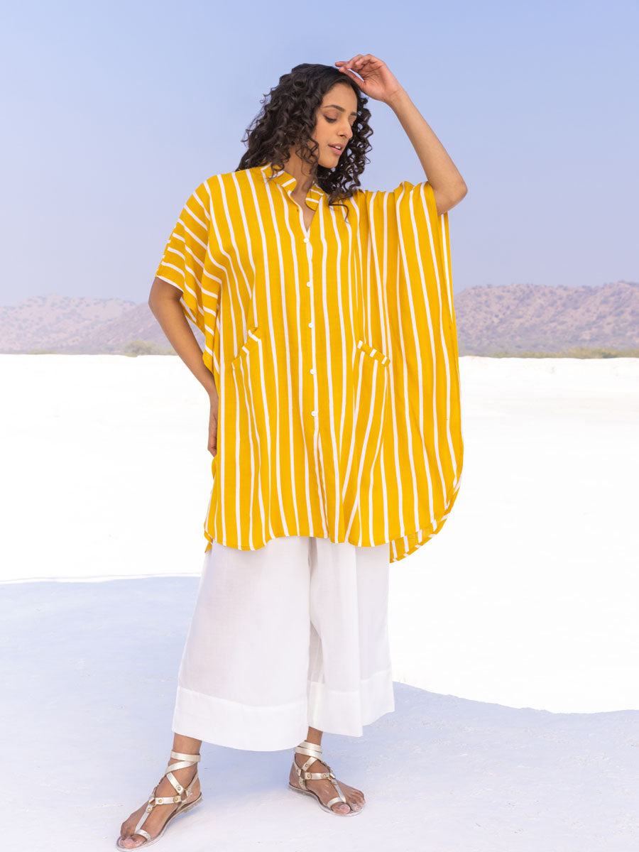 Set of 2 - Sylvie Yellow Shirt Dress and Palazzo