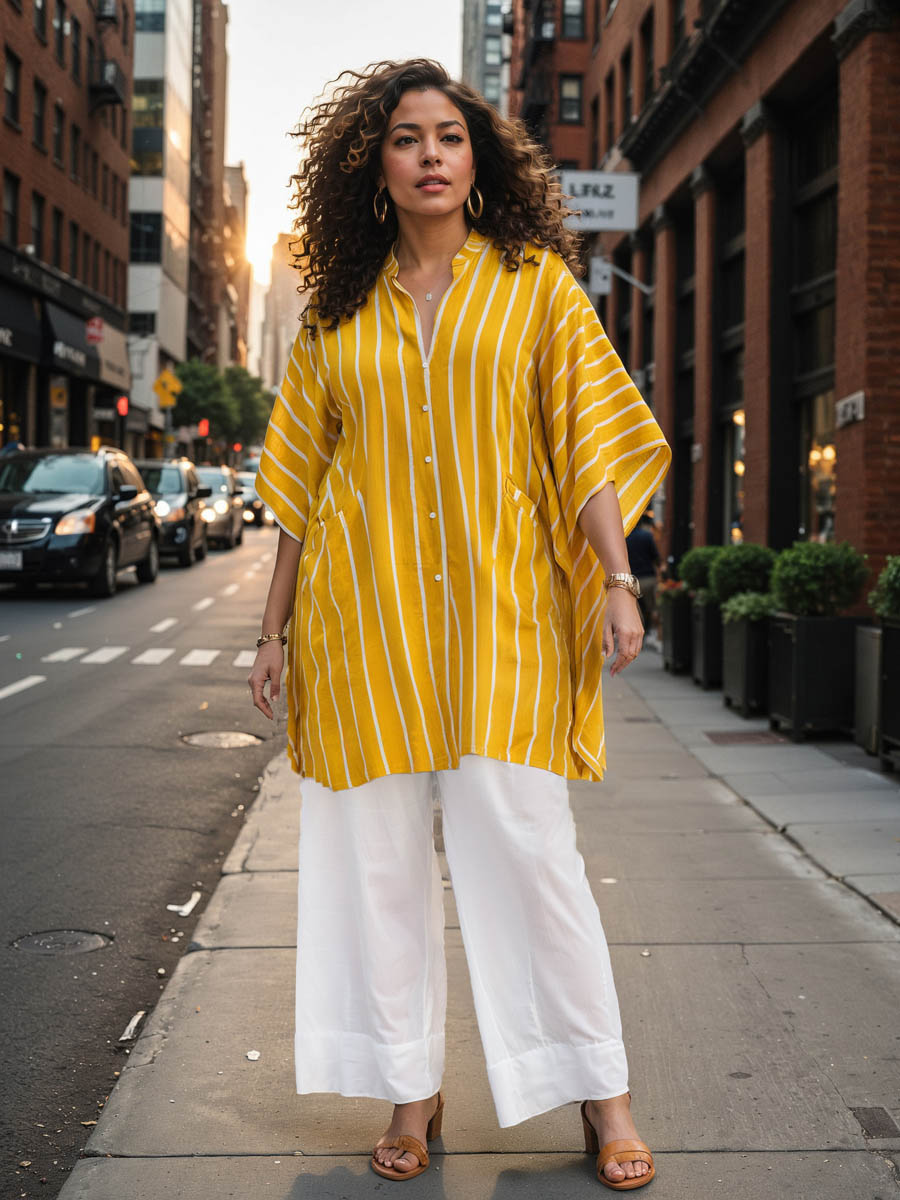 Set of 2 - Sylvie Yellow Shirt Dress and Palazzo