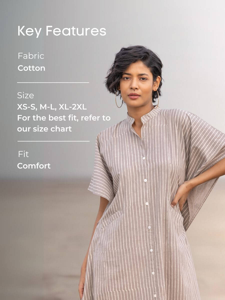 Tridevi Cotton Kaftan Shirt Dress