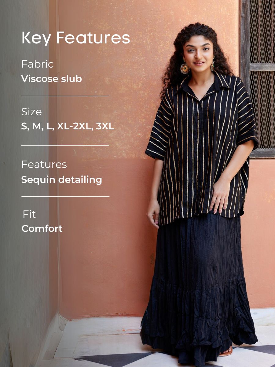 Uns Sequined Oversized Shirt