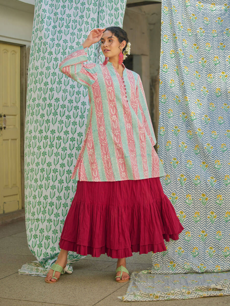 Asha Cotton Kurta & Skirt Set