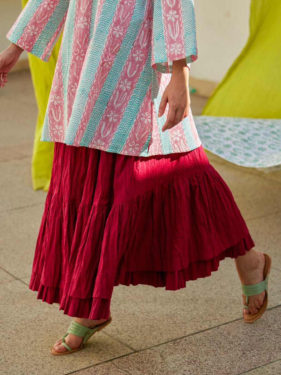 Asha Cotton Kurta & Skirt Set