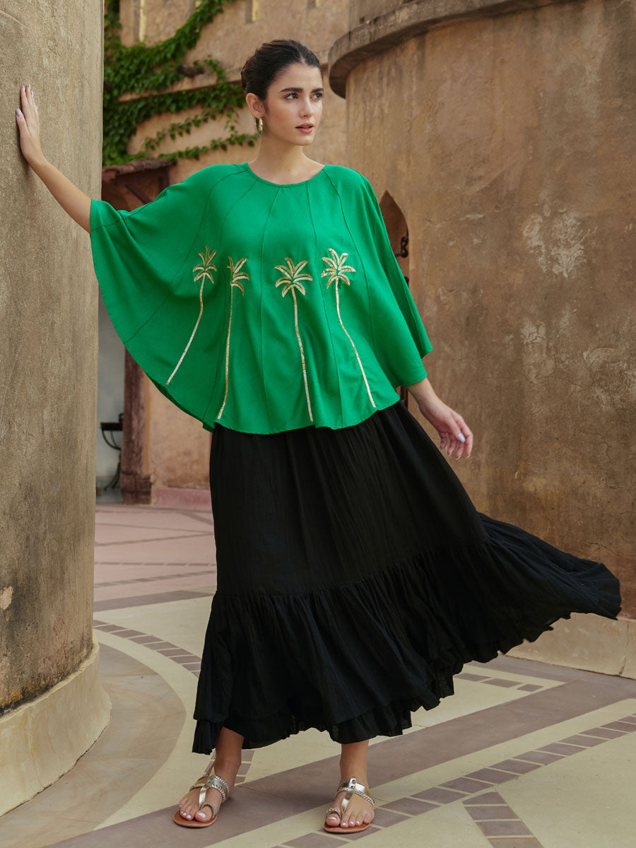 Nia Embroidered Poncho Top