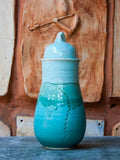 Garden Creepers Hand-Thrown Carved Ceramic Jar - Big