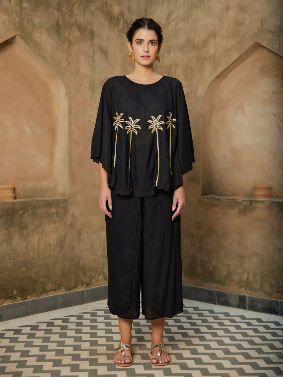 Set of 2 - Morocco Embroidered Poncho & Pant Set