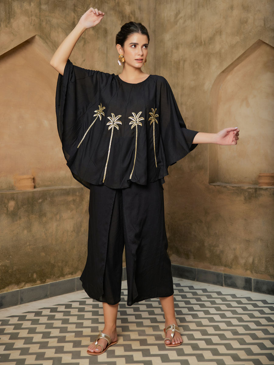 Set of 2 - Morocco Embroidered Poncho & Pant Set
