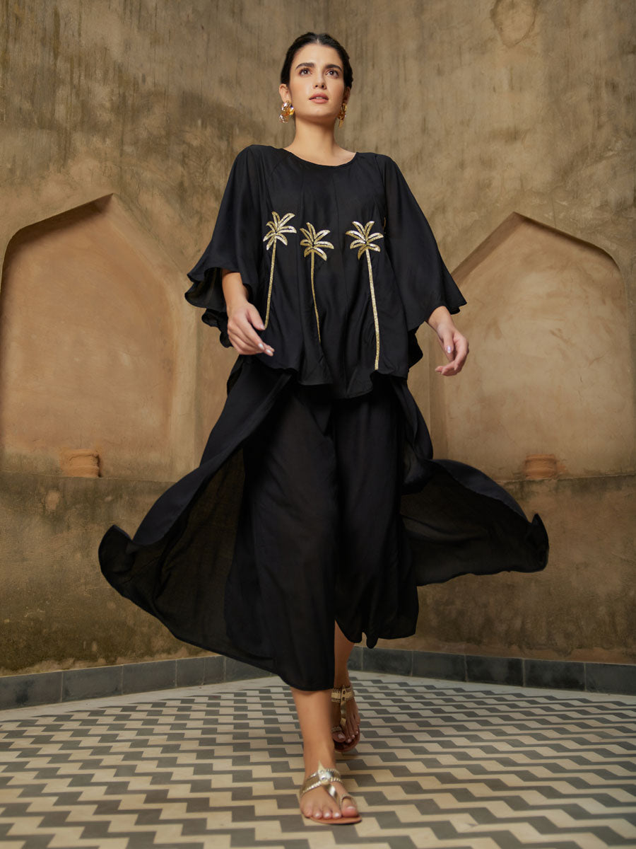 Set of 2 - Morocco Embroidered Poncho & Pant Set