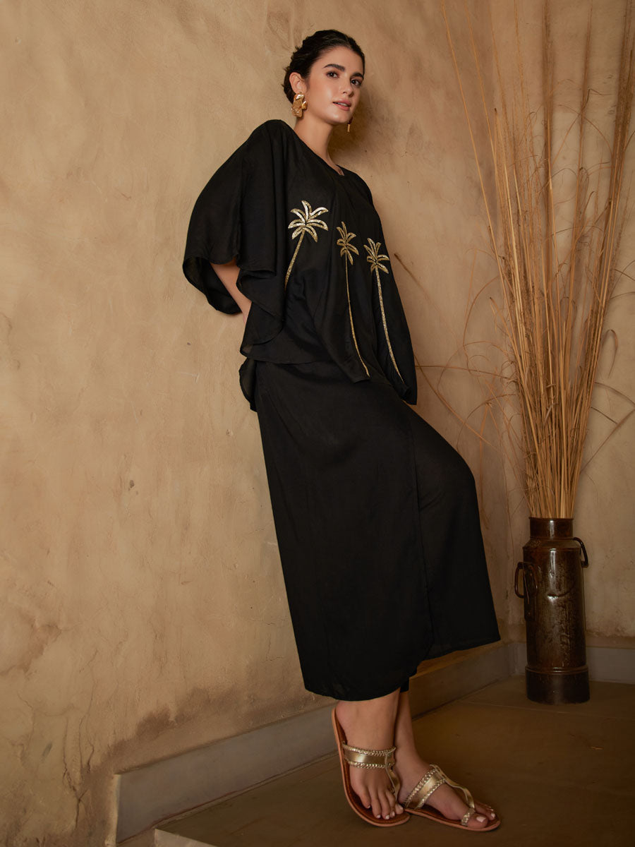 Set of 2 - Morocco Embroidered Poncho & Pant Set