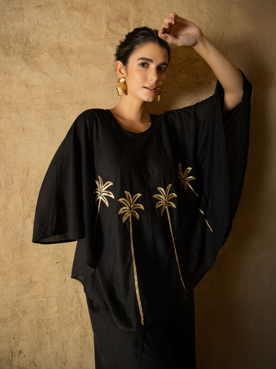 Set of 2 - Morocco Embroidered Poncho & Pant Set