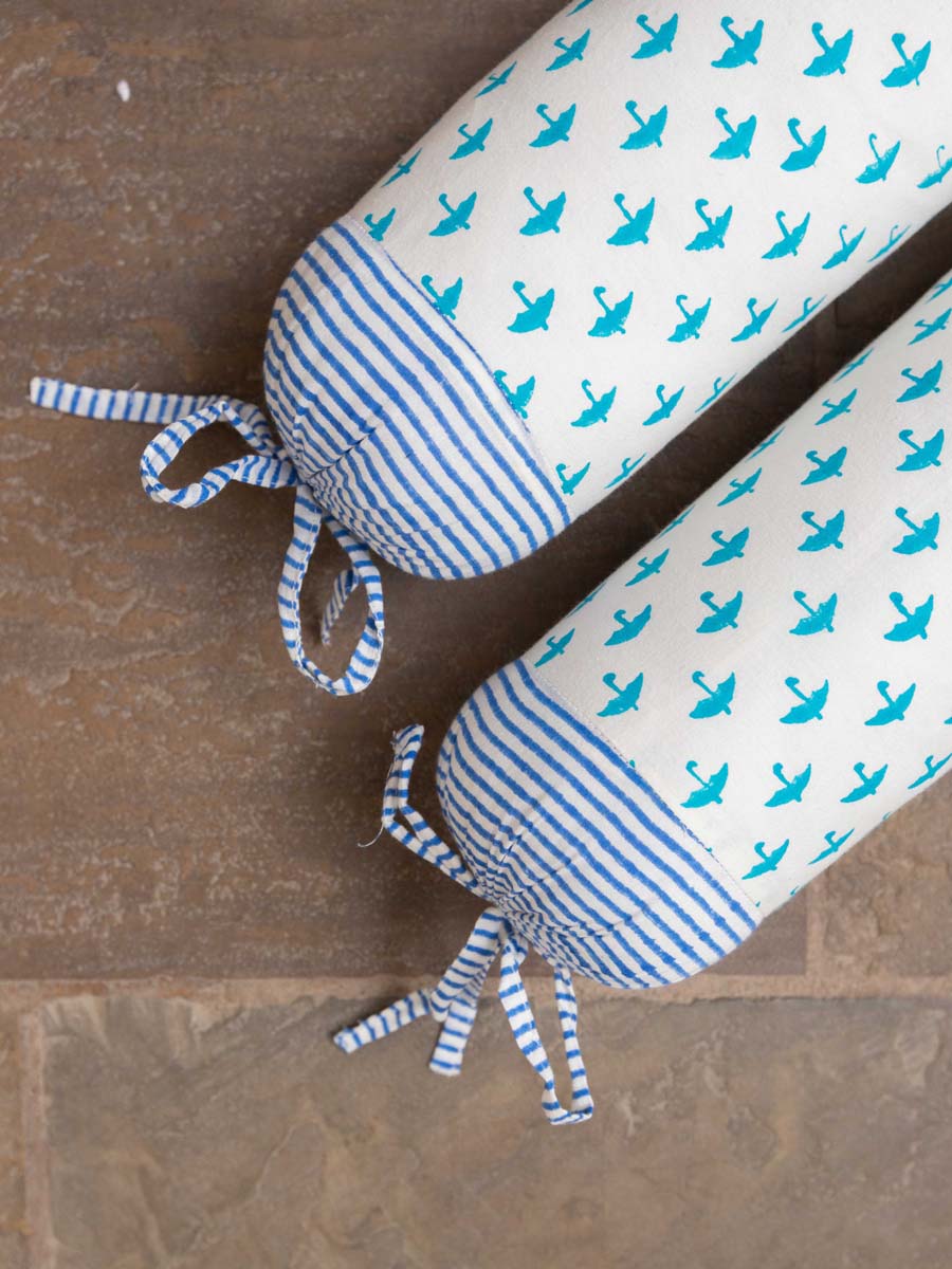 Set of 2 - Turquoise Umbrella Organic Cotton Infant Bolster