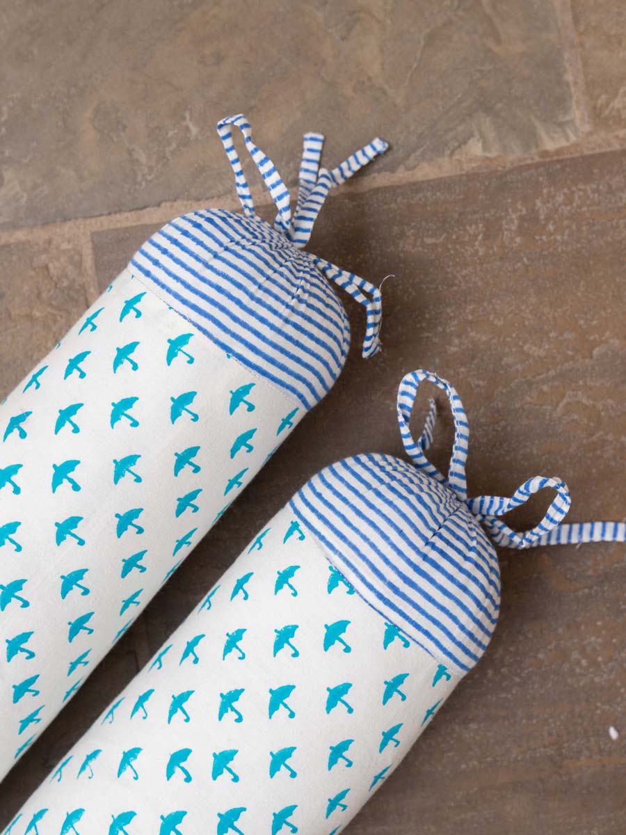 Set of 2 - Turquoise Umbrella Organic Cotton Infant Bolster